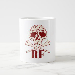Caneca De Café Grande Pai de Golfe Engraçado Monograma Crânio Retro com