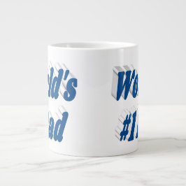 Caneca De Café Grande Pai mar azul metade texto