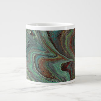 Caneca De Café Grande Pai O 3, Abstrato verde louca