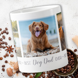 Caneca De Café Grande Pai Personalizado De Melhor Pai De Cão De Fotos D
