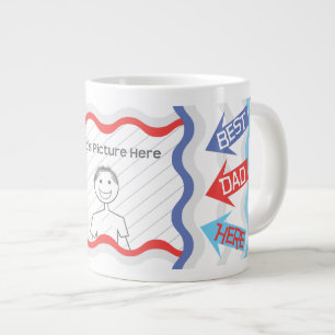 Caneca De Café Grande Pai Personalizado Melhor Pai Fotográfico Aqui Jum