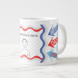 Caneca De Café Grande Pai Personalizado Melhor Pai Fotográfico Aqui Jumb