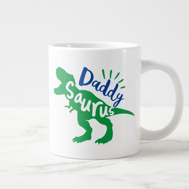 Caneca De Café Grande Pai Saurus T-Rex Silhouette (Direita)