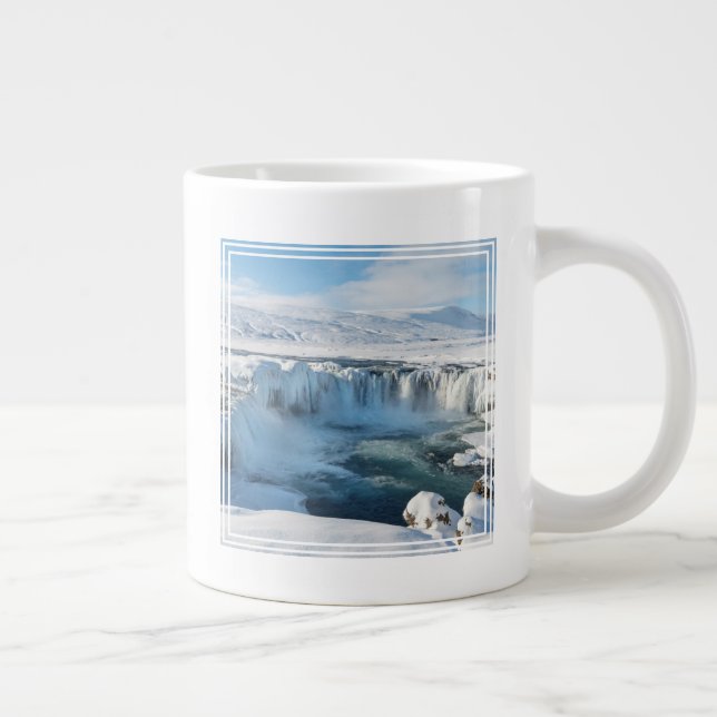 Caneca De Café Grande Paisagem da Cachoeira Godafoss (Direita)