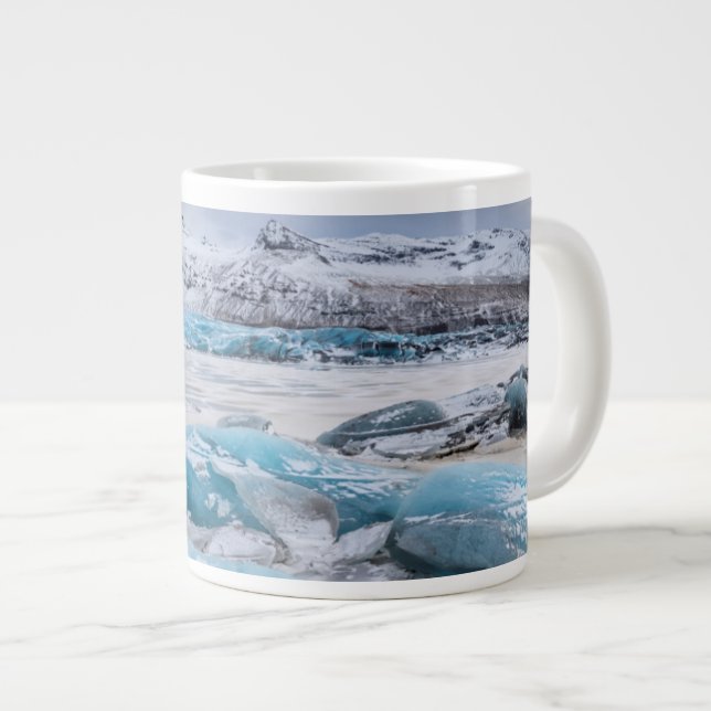 Caneca De Café Grande Paisagem de gelo glaciar, Islândia (Frente Esquerda)