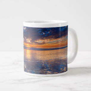 Caneca De Café Grande Paisagem marinha dramática, pôr do sol, CA
