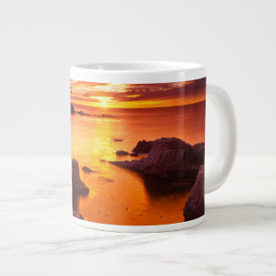 Caneca De Café Grande Paisagem marinha laranja, pôr do sol, Califórnia