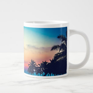Caneca De Café Grande Paisagem natural com palmeiras Piscinas