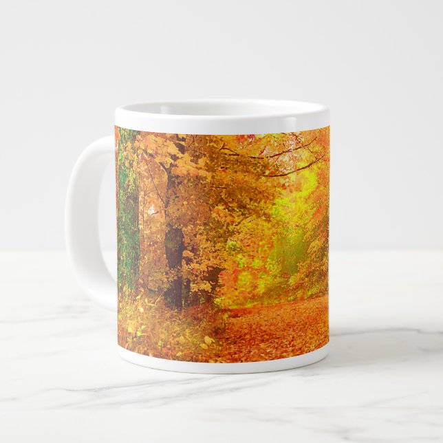 Caneca De Café Grande Paisagem natural do outono de Vermont (Frente Esquerda)