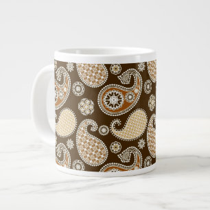Caneca De Café Grande Paisley, Chocolate Brown e Tan