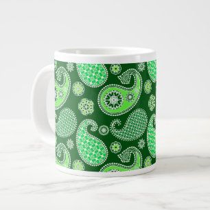 Caneca De Café Grande Paisley, Emerald e Jade Green