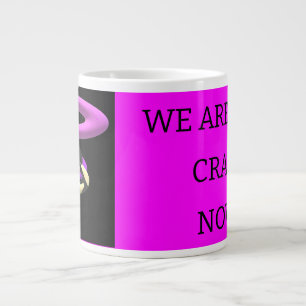 Caneca De Café Grande Palavras de mensagem malucas com arte negra roxa m