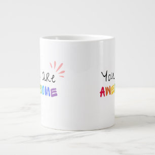 Caneca De Café Grande Palavras Positivas Vibrantes Multicolorido Mug Esp