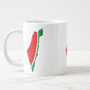 Caneca De Café Grande Palestina - Mapa Watermelon - Símbolo da liberdade