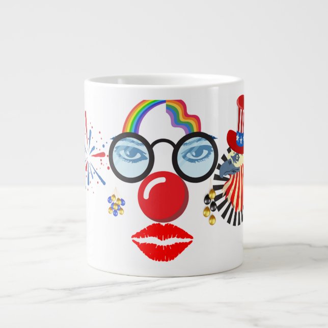 Caneca De Café Grande Palhaço colorido (Frente)