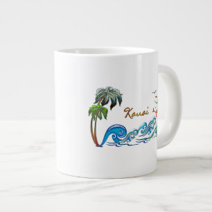 Caneca De Café Grande Palmas 3d, ondas e KAUAI