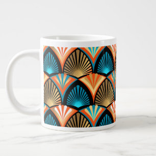 Caneca De Café Grande Palmeira geométrica deixa padrão de ouro na Arte D