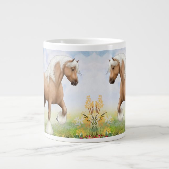 Caneca De Café Grande Palomino Cavalo de Rascunho Cigano (Frente)