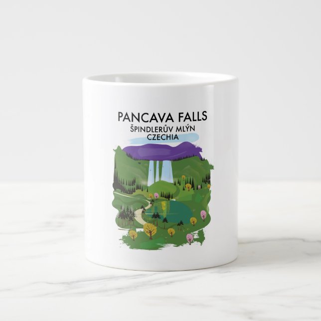 Caneca De Café Grande Pancava Falls Špindlerì Mlýn, posto viagem Czechia (Frente)