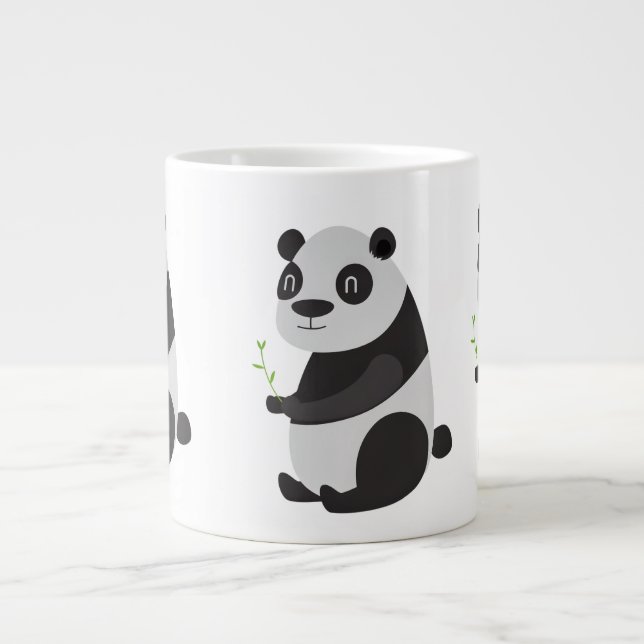 Caneca De Café Grande Panda comendo bambu (Frente)