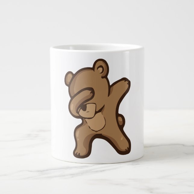 Caneca De Café Grande Panda Dabbing, Panda engraçado dança dab  (Frente)