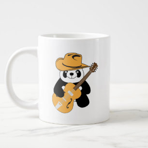 Caneca De Café Grande Panda engraçada com violão