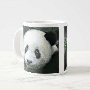 Caneca De Café Grande Panda Gigante em Prado Verde Suave