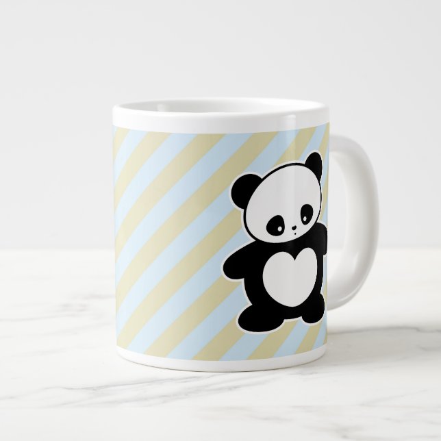 Caneca De Café Grande Panda Kawaii (Frente Esquerda)