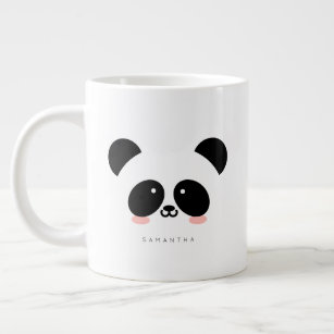 Caneca De Café Grande Panda Kawaii  Adicione Seu Nome
