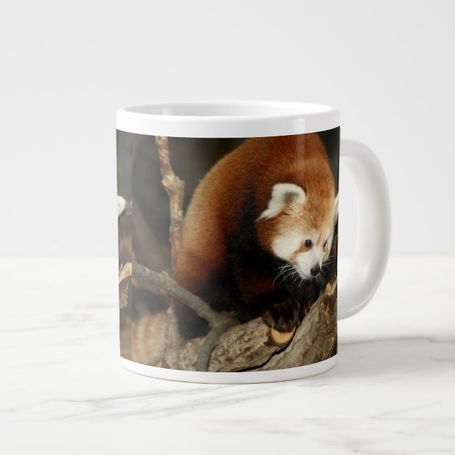 Caneca De Café Grande Panda Vermelha (Frente Esquerda)