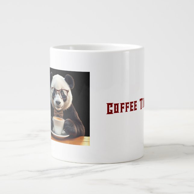Caneca De Café Grande Panda's Coffee Break (Frente)