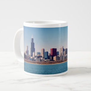 Caneca De Café Grande Panorama do horizonte de Chicago