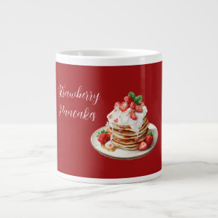 Caneca De Café Grande Panquecas de Morangos Vermelhos