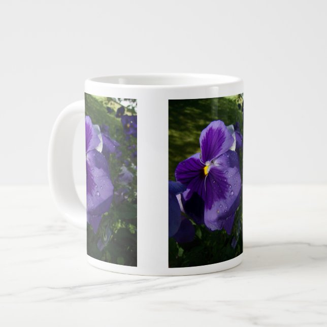 Caneca De Café Grande Pansy Roxo (Frente Esquerda)
