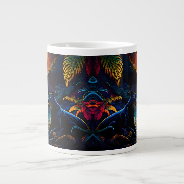 Caneca De Café Grande Pantera junto a uma cachoeira (Frente)