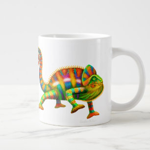 Caneca De Café Grande Panther Chameleon Jumbo Mug Psicodélico