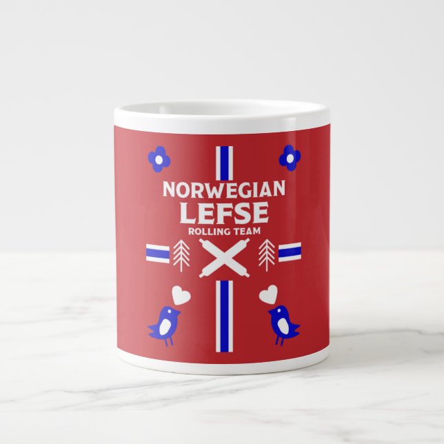 Caneca De Café Grande Pão De Esquerda Norueguês (Frente)