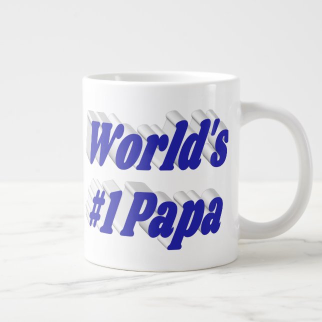Caneca De Café Grande Papa com meio texto azul (Direita)
