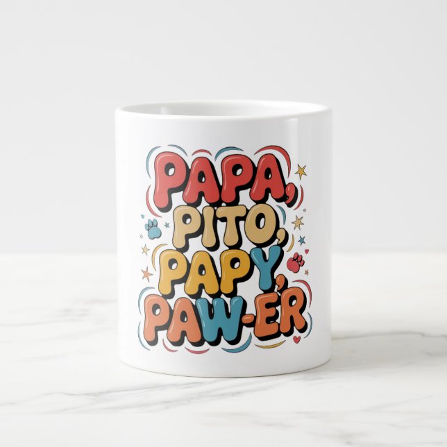 Caneca De Café Grande Papa Pito Pappy Pawer (Frente)