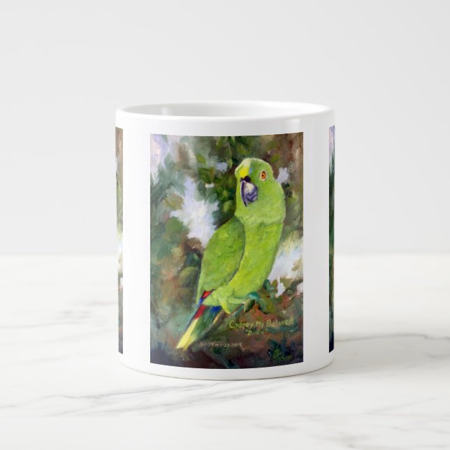 Caneca De Café Grande Papagaio Amarelo Cydney (Frente)