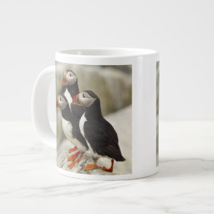 Caneca De Café Grande Papagaios-do-mar no Atlântico na Ilha Machias Seal