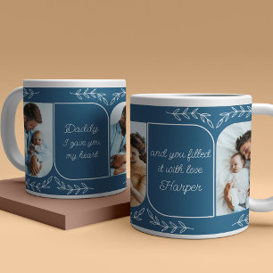 Caneca De Café Grande Papai 3 Foto Vertical Palavras Carinhosas Personal