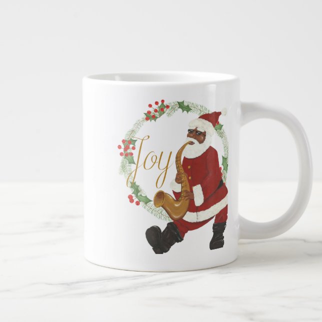 Caneca De Café Grande Papai Noel Afro-Americano (Direita)