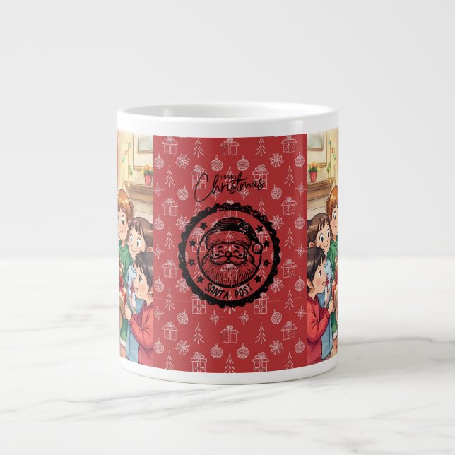 Caneca De Café Grande Papai Noel, Espalhando o Natal (Frente)