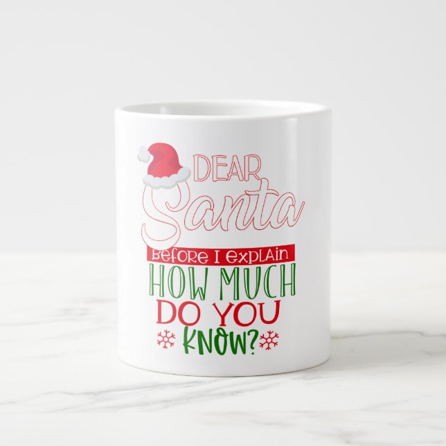 Caneca De Café Grande Papais noeis de Natal engraçados (Frente)