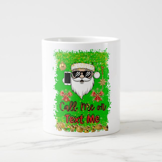 Caneca De Café Grande Papais noeis Engraçados Grandes Mug (Frente)