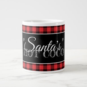 Caneca De Café Grande "Papais noeis", Xadrez Vermelho e Buffalo Preto Qu