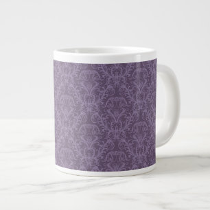 Caneca De Café Grande Papel de parede floral roxo 2