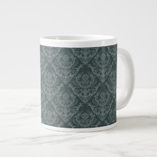 Caneca De Café Grande Papel de parede floral verde de luxo