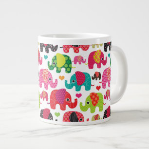 Caneca De Café Grande papel de parede padrão para crianças de elefante